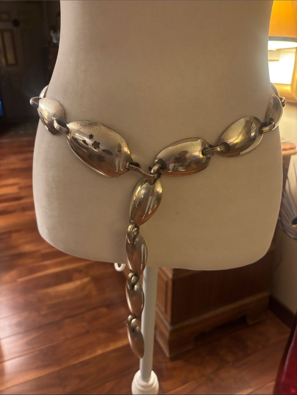 VintageโHandmade Sterling Silver Concho Belt Made from Spoons